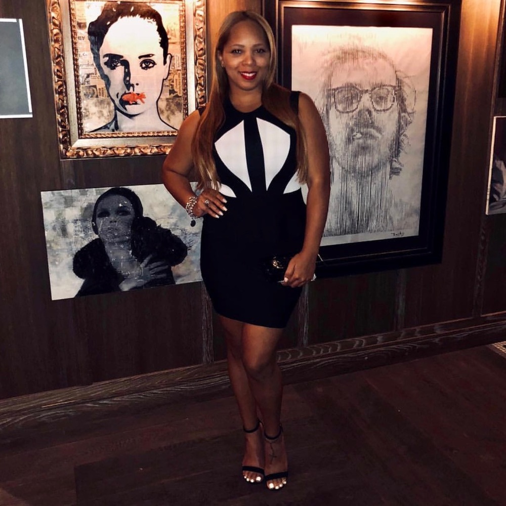 BCBG Black and White Dress